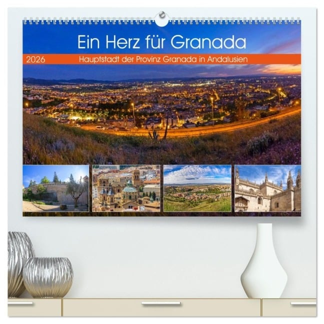 Ein Herz für Granada (hochwertiger Premium Wandkalender 2026 DIN A2 quer), Kunstdruck in Hochglanz - Christa Kramer