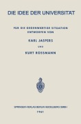 Cover-Bild zum Titel 'Die Idee der Universität' von 'Kurt Rossmann, Karl Jaspers'