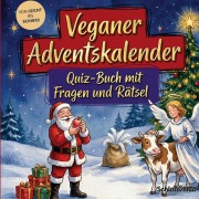 Cover-Bild zum Titel 'Veganer-Adventskalender: Quiz-Buch mit Fragen und Rätsel' von 'Schlauvento Interactive'