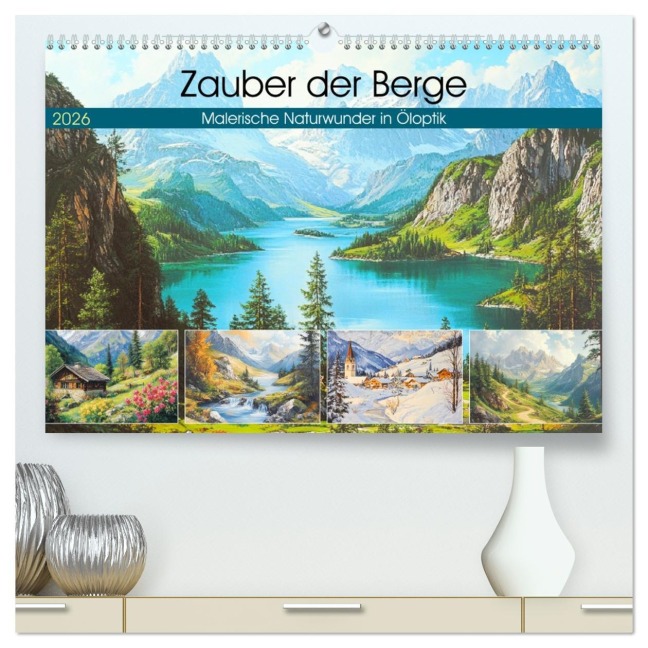 Zauber der Berge. Malerische Naturwunder in Öloptik (hochwertiger Premium Wandkalender 2026 DIN A2 quer), Kunstdruck in Hochglanz - Rose Hurley