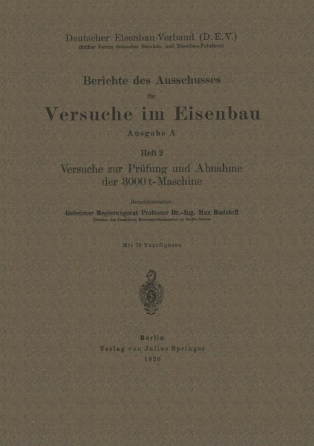 Berichte des Ausschusses für Versuche im Eisenbau - Max Rudelhoff