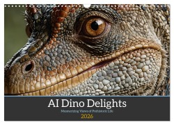 Cover-Bild zum Titel 'AI Dino Delights Mesmerizing Views of Prehistoric Life (Wall Calendar 2026 DIN A3 landscape), CALVENDO 12 Month Wall Calendar' von 'Claudia Schimmack'