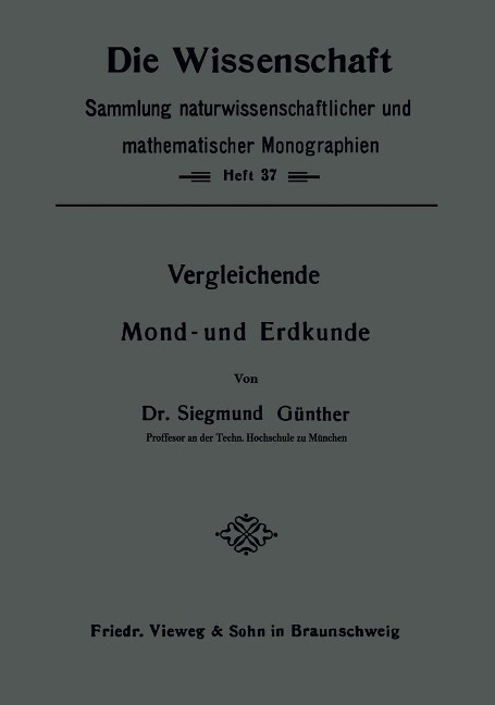 Vergleichende Mond- und Erdkunde - Siegmund Günther