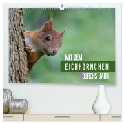 Cover-Bild zum Titel 'Mit dem Eichhörnchen durchs Jahr (hochwertiger Premium Wandkalender 2026 DIN A2 quer), Kunstdruck in Hochglanz' von 'Margret Brackhan'