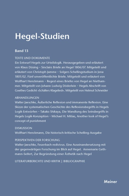 Hegel-Studien Band 13 - 