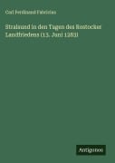 Cover-Bild zum Titel 'Stralsund in den Tagen des Rostocker Landfriedens (13. Juni 1283)' von 'Carl Ferdinand Fabricius'