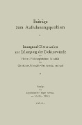Cover-Bild zum Titel 'Beiträge zum Aufrahmungsproblem' von 'Eugen Mertens'