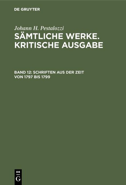 Schriften aus der Zeit von 1797 bis 1799 - 