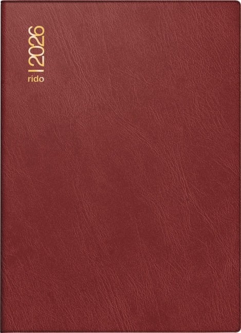 rido/idé 7018242296 | Taschenkalender Mod. Technik III 2026 | A6, Kunststoff, bordeaux - 