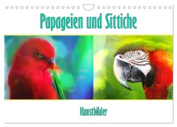 Cover-Bild zum Titel 'Papageien und Sittiche - Kunstbilder (Wandkalender 2026 DIN A4 quer), CALVENDO Monatskalender' von 'Liselotte Brunner-Klaus'