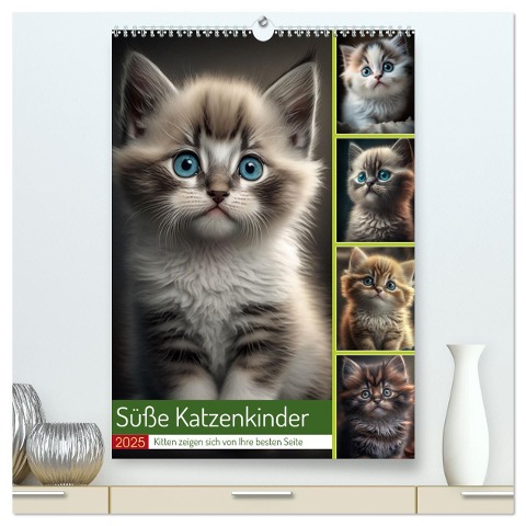 Süße Katzenkinder (hochwertiger Premium Wandkalender 2025 DIN A2 hoch), Kunstdruck in Hochglanz - Steffen Gierok-Latniak