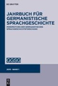 Cover-Bild zum Titel 'Jahrbuch für Germanistische Sprachgeschichte' von ''