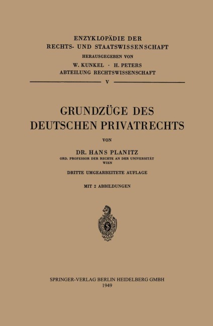 Grundzüge des Deutschen Privatrechts - Hans Planitz