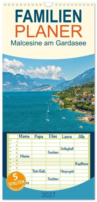 Familienplaner 2027 - Malcesine am Gardasee mit 5 Spalten (Wandkalender, 21 x 45 cm) CALVENDO - Nina Schwarze