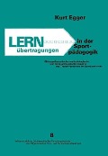 Cover-Bild zum Titel 'Lernübertragungen in der Sportpädagogik' von 'Egger'