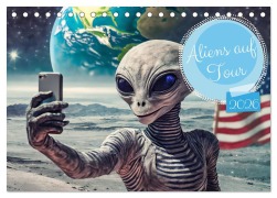 Cover-Bild zum Titel 'Aliens auf Tour (Tischkalender 2026 DIN A5 quer), CALVENDO Monatskalender' von 'Sell Pixs:Sell'