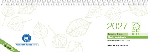 Cover-Bild zum Titel 'Tischquerkalender 1W/1S Blauer Engel 2027' von ''