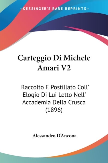 Carteggio Di Michele Amari V2 - Alessandro D'Ancona