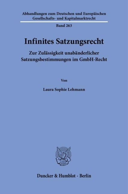 Infinites Satzungsrecht - Laura Sophie Lehmann