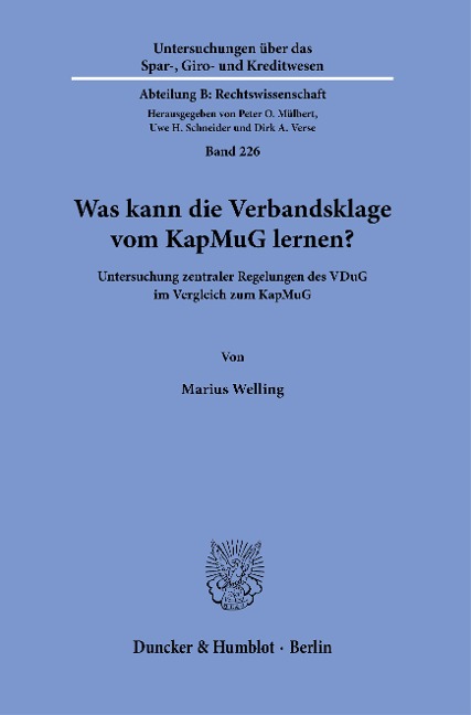 Was kann die Verbandsklage vom KapMuG lernen? - Marius Welling