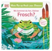 Cover-Bild zum Titel 'Mein Pop-up-Buch zum Staunen. Wo kommst du her, kleiner Frosch?' von 'Sandra Grimm'