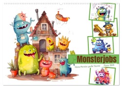 Monsterjobs - Kleine Monster, große Träume (Wandkalender 2026 DIN A2 quer), CALVENDO Monatskalender - Anja Frost