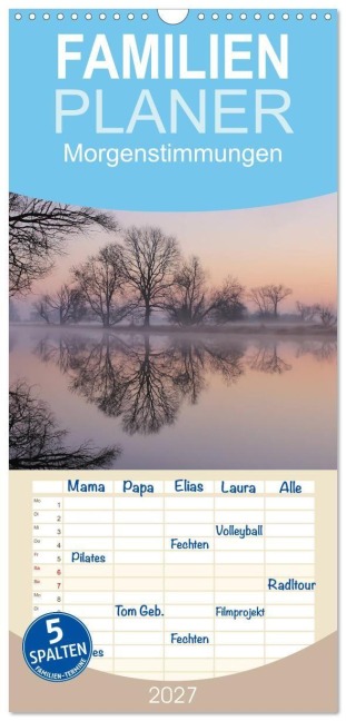 Familienplaner 2027 - Morgenstimmungen 2027 mit 5 Spalten (Wandkalender, 21 x 45 cm) CALVENDO - Jörg Hennig