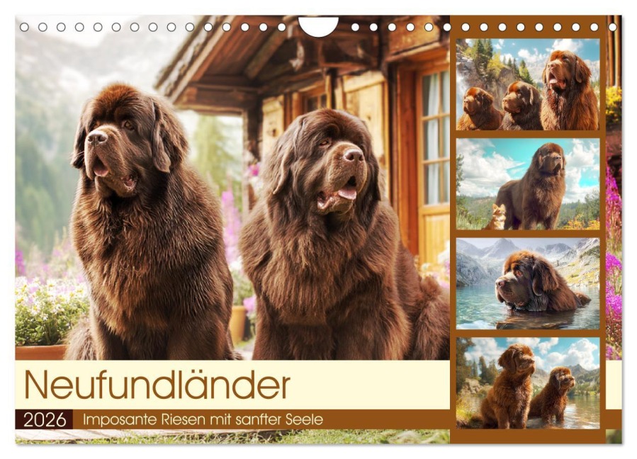 Neufundländer. Imposante Riesen mit sanfter Seele (Wandkalender 2026 DIN A4 quer), CALVENDO Monatskalender - Rose Hurley
