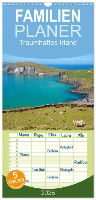 Familienplaner 2026 - Traumhaftes Irland mit 5 Spalten (Wandkalender, 21 x 45 cm) CALVENDO - Siegfried Kuttig