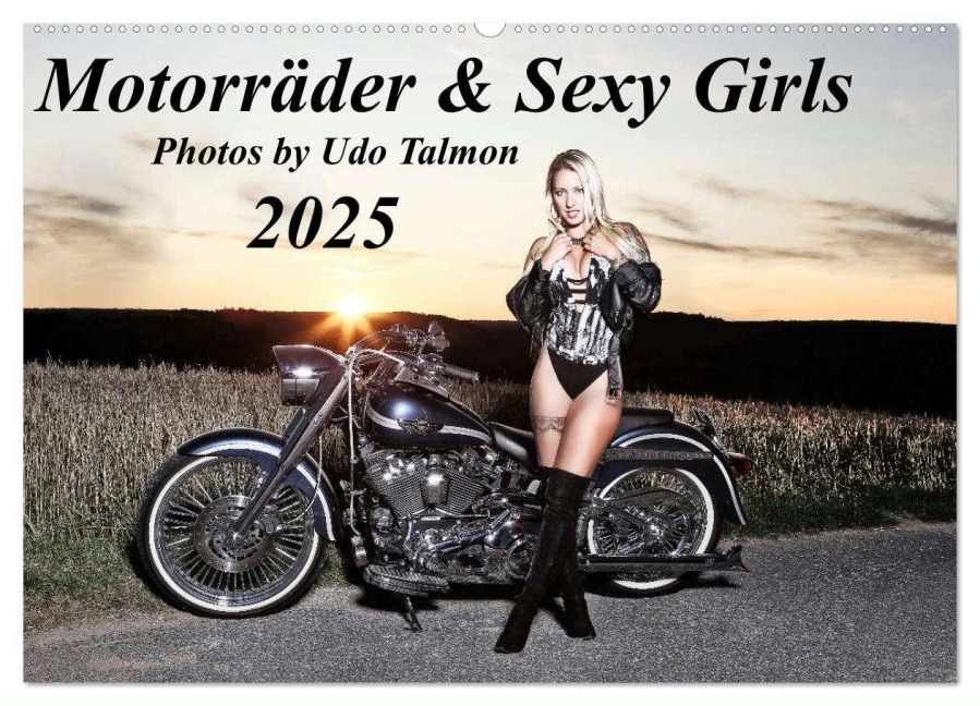 Motorräder & Sexy Girls (Wandkalender 2025 DIN A2 quer), CALVENDO Monatskalender - Udo Talmon