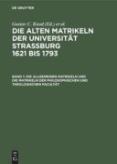 Cover-Bild zum Titel 'Die allgemeinen Matrikeln und die Matrikeln der Philosophischen und Theologischen Facultät' von ''