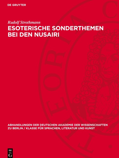 Esoterische Sonderthemen bei den Nusairi - Rudolf Strothmann