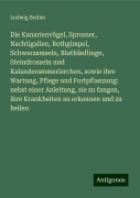 Die Kanarienvögel, Sprosser, Nachtigallen, Rothgimpel, Schwarzamseln, Bluthänflinge, Steindrosseln und Kalanderammerlerchen, sowie ihre Wartung, Pflege und Fortpflanzung: nebst einer Anleitung, sie zu fangen, ihre Krankheiten au erkennen und zu heilen - Ludwig Brehm