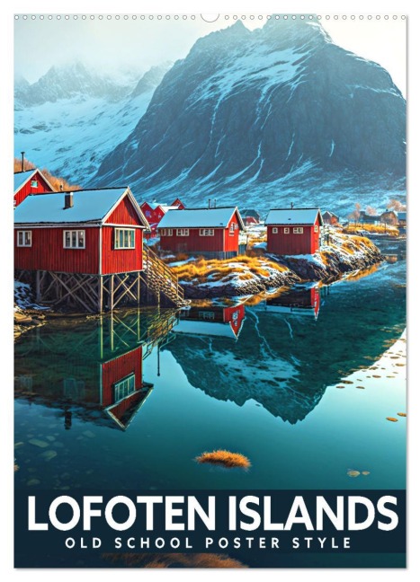 Lofoten Islands - Old School Poster Style (Wall Calendar 2026 DIN A2 portrait), CALVENDO 12 Month Wall Calendar - Val Thoermer