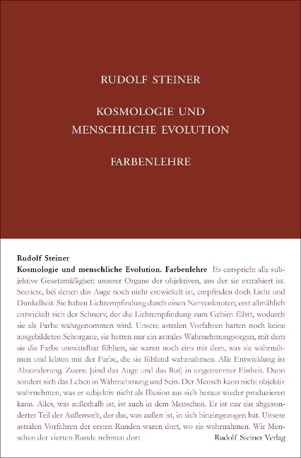 Kosmologie und menschliche Evolution. Farbenlehre - Rudolf Steiner