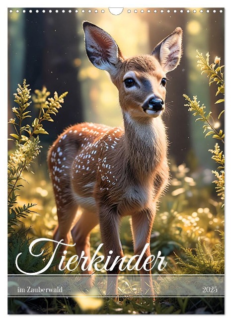 Tierkinder im Zauberwald (Wandkalender 2025 DIN A3 hoch), CALVENDO Monatskalender - Renate Utz