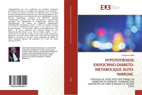 HYPOTHYROIDIE ENDOCRINO-DIABETO-METABOLIQUE AUTO-IMMUNE. - El Hassane Sidibé