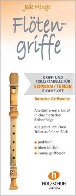 Jede Menge Flötengriffe - Sopran/Tenor (Barocke Griffweise) - Barbara Ertl