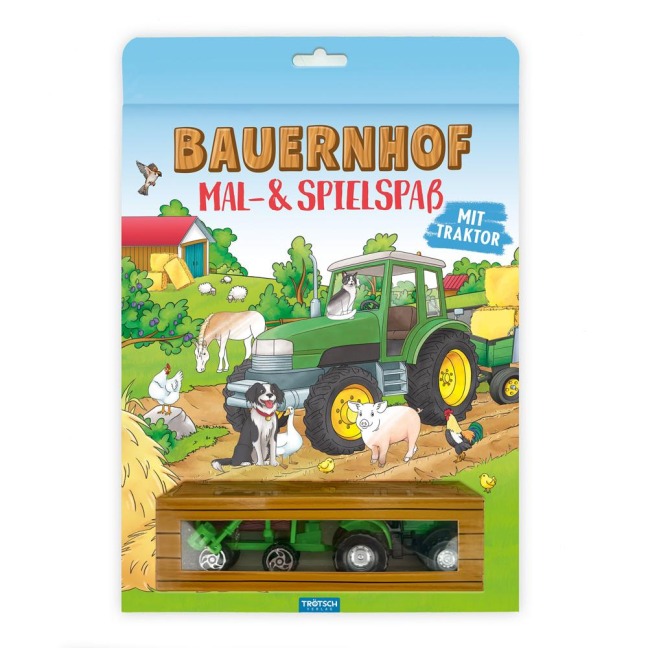 TRÖTSCH - Malbuch Bauernhof Mal- und Spielspaß |Malbuch mit Spielzeug-Traktor und Anhänger | Ab 3 Jahren - Trötsch Verlag GmbH & Co. KG