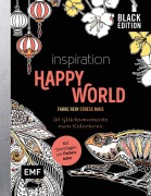 Cover-Bild zum Titel 'Black Edition: Inspiration Happy World - 50 Glücksmomente zum Kolorieren' von ''