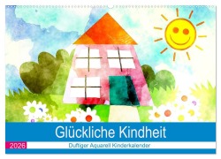 Glückliche Kindheit. Duftiger Aquarell Kinderkalender (Wandkalender 2026 DIN A2 quer), CALVENDO Monatskalender - Rose Hurley