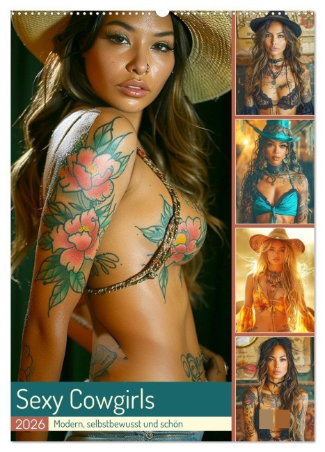 Sexy Cowgirls. Modern, selbstbewusst und schön (Wandkalender 2026 DIN A2 hoch), CALVENDO Monatskalender - Rose Hurley