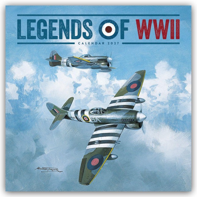 Legends of World War II - Legendäre Flugzeuge des Zweiten Weltkrieges 2027 - Wand-Kalender - Carousel Calendar