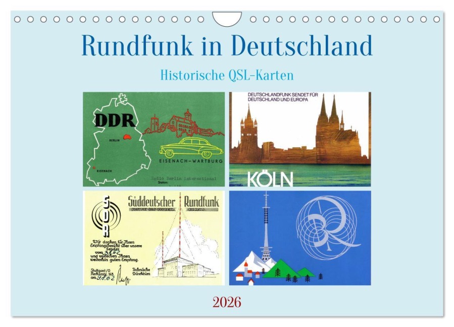 Rundfunk in Deutschland - Historische QSL-Karten (Wandkalender 2026 DIN A4 quer), CALVENDO Monatskalender - Henning von Löwis of Menar