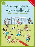 Cover-Bild zum Titel 'Mein superstarker Vorschulblock. Zahlen, Formen, Fehler finden' von 'Friederike Barnhusen'