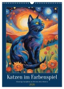 Katzen im Farbenspiel (Wandkalender 2026 DIN A3 hoch), CALVENDO Monatskalender - Sabine Heiland