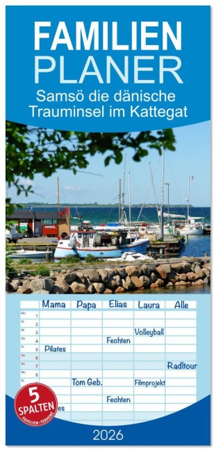 Familienplaner 2026 - Samsö die dänische Trauminsel im Kattegat mit 5 Spalten (Wandkalender, 21 x 45 cm) CALVENDO - Werner Prescher