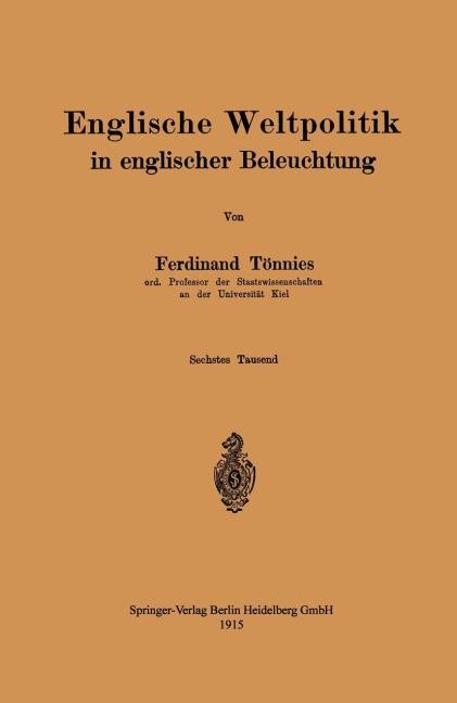 Englische Weltpolitik in englischer Beleuchtung - Ferdinand Tönnies