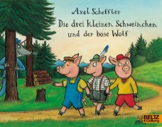 Cover-Bild zum Titel 'Die drei kleinen Schweinchen und der böse Wolf' von 'Axel Scheffler'