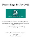 Cover-Bild zum Titel 'International Symposium on Technikpsychologie (TecPsy) 2023' von ''